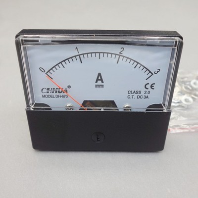1pc DC 3A Analog Ammeter Panel AMP Current Meter DC 0-3A 60*70mm shunt-built in