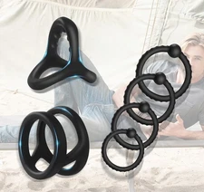 Adjustable Penis Cock Ring Delay Ejaculation 6PCS Cockring Erection Sex Toys