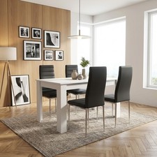 DecHome Tavolo da Pranzo Cucina 80x138x75 cm Bianco Lucido