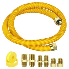 60" Flex Gas Line, Gas Dryer Connector Kit, Stove/Water Heater/Dryer Gas Line...