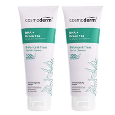 Cosmoderm Balance and Treat Facial Cleanser 100ml, Green Tea Extract, BHA/Salicy