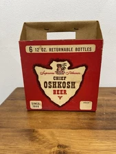 Rare Chief Oshkosh Beer Six Pack Bottle Can Holder Wisconsin Wi Wis 