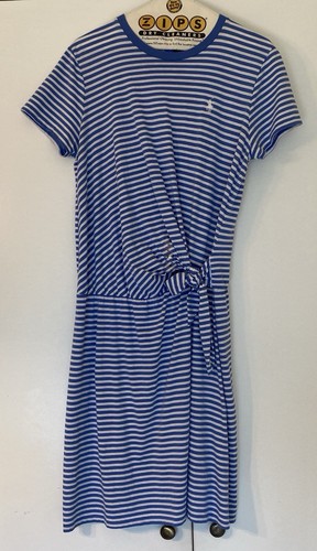 Polo RALPH LAUREN Womens Wrap Tee-Shirt Dress Blue White Stripe - Size Medium