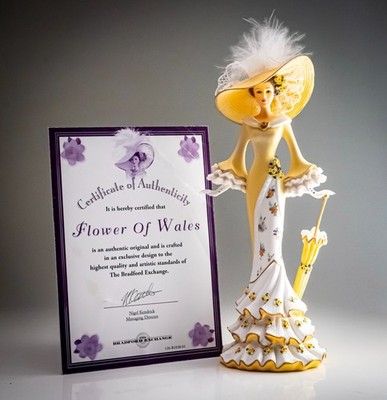 Bradford Exchange ''Flower of Wales'' Figur + Zertifikat Edwardian Lady sehr guter Zustand