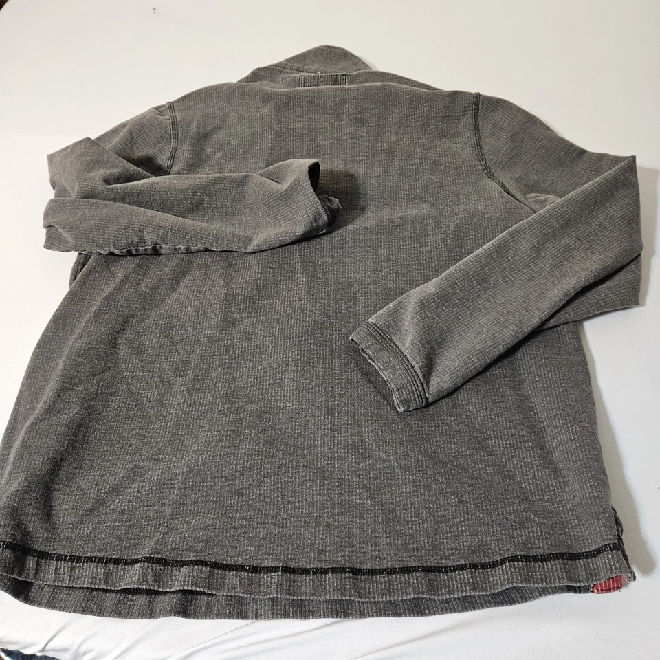 Pulôver masculino com capuz carbono 2 cobalto L cinza térmico malha waffle pesado - Imagem 3 de 4