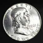 1961-D Franklin Half Dollar 90% Silver Uncirculated Brilliant Luster High Grade