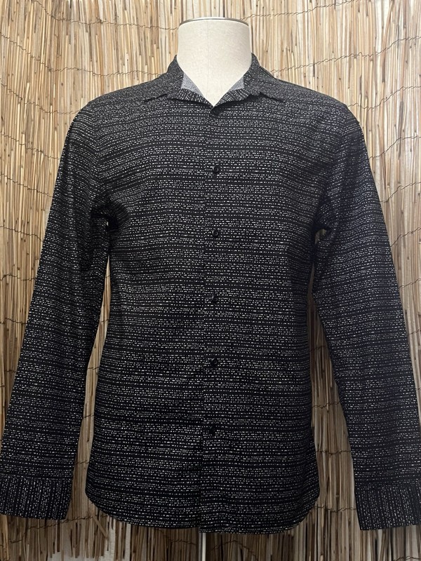 01.ALGO Mens LS Button Up Shirt-Size Medium-Slim Fit-Stretch Cotton Blend