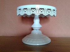 White Metal Decorative Cake Stand Wedding Christening etc New