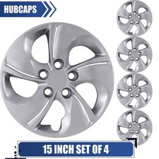 15 Set Of 4 Silver Bolt-on Wheel Cover Hubcaps For 2013-2015 Honda Civic R15