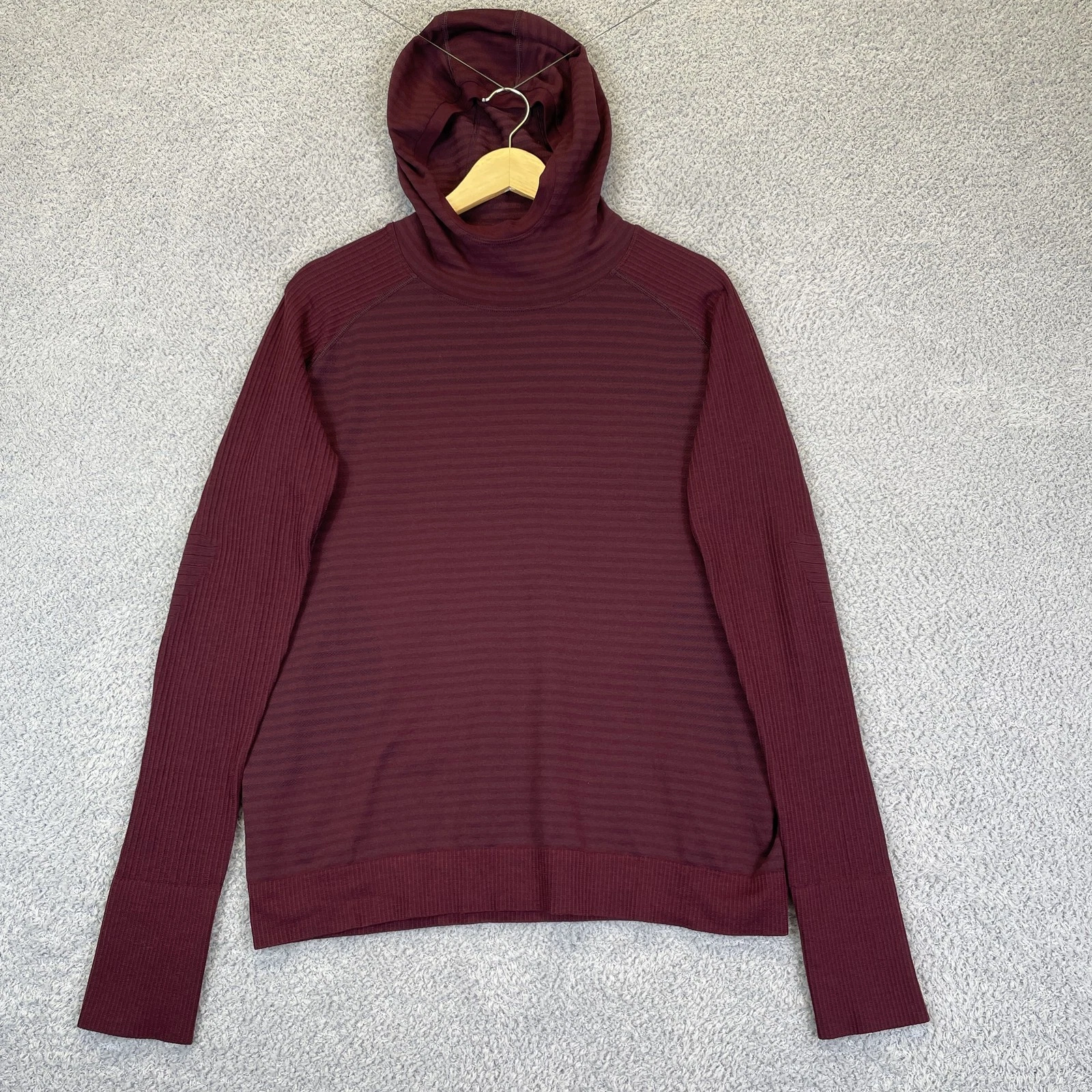 Lululemon Men's Ribbed Keep the Heat Thermal Hoodie Medium Maroon Red
Opens in a new window or tab