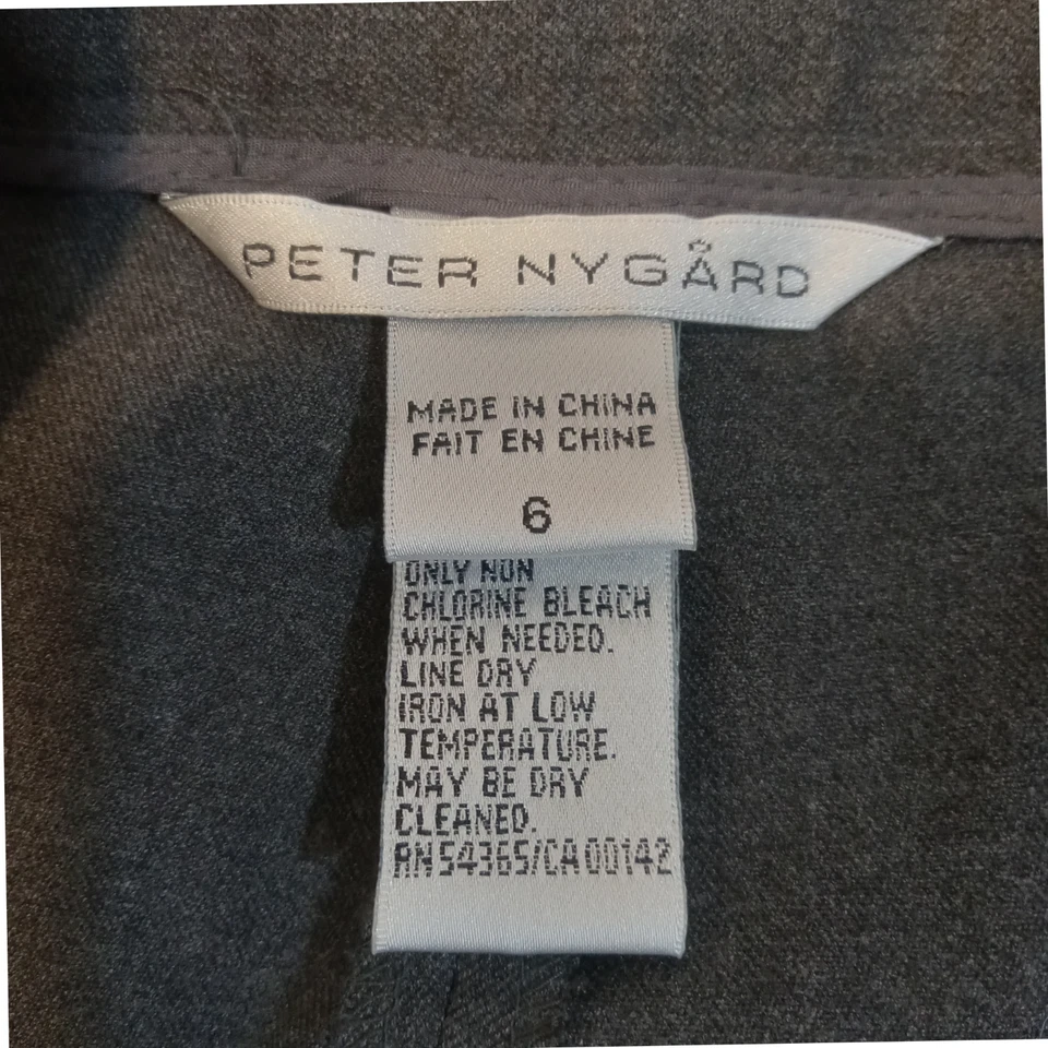 Peter Nygard Slack Dress Pants Womens Size 6 Charcoal Gray Flare Leg Office - Image 3 of 4