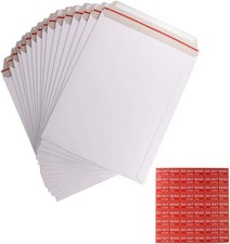 100 Pack 9X12 Inch Self Seal Photo Document Mailers Stay Flat White Cardboard