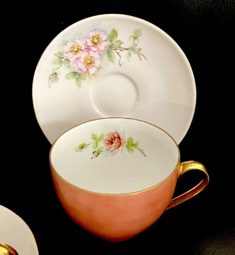Gorgeous Vintage Arzberg Hand Painted Floral 6 Tea Cups Saucers, Artist Signed - Picture 7 of 9