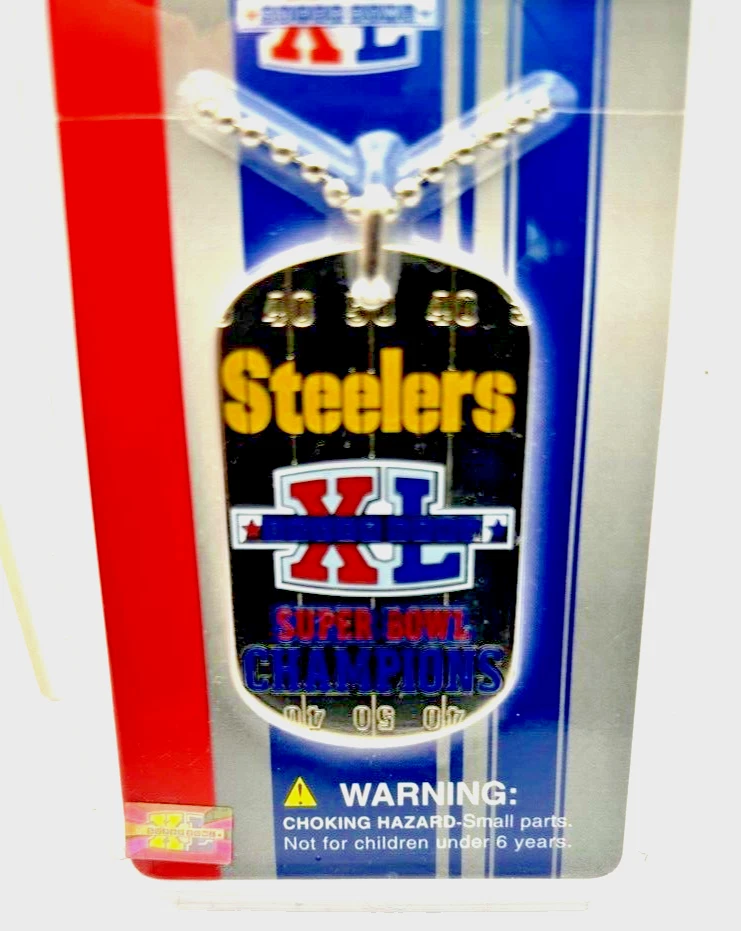 PITTSBURGH STEELERS SUPER BOWL XL CHAMPIONS 2006 LLAVERO CON ETIQUETA DE PERRO SELLADO Foto 3 de 3