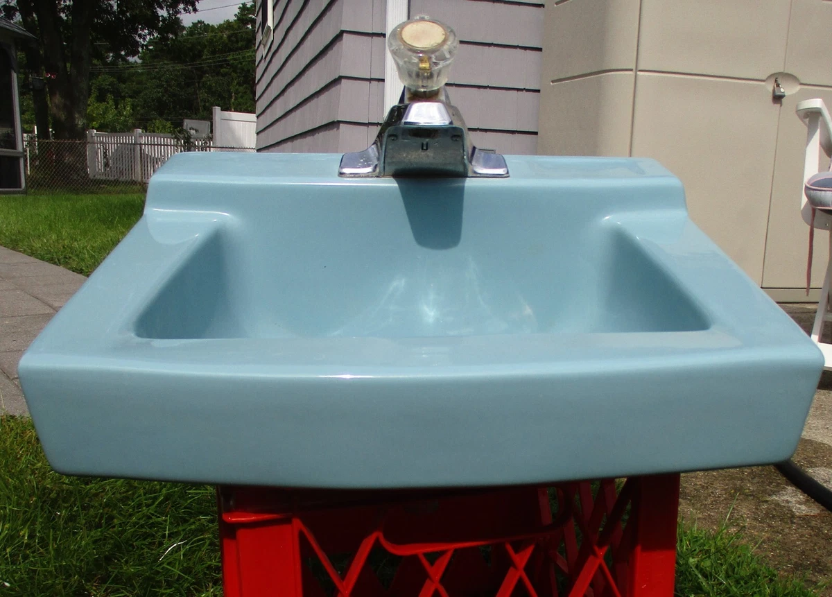 VINTAGE AMERICAN STANDARD BLUE BATH  BATHROOM SINK 19 X 17 WE  SHIP!!!!!!!!! | eBay