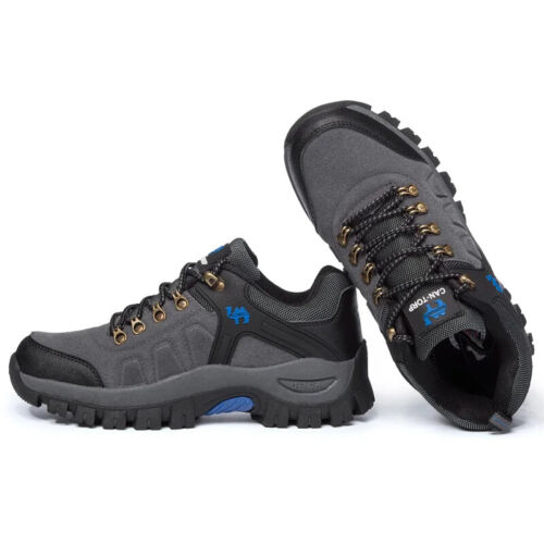 Men's Women Suede Leather Hiking Shoes Durable Outdoor Lace-Up Trekking Shoes - Picture 12 of 18