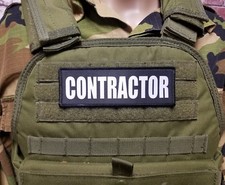 2x6" CONTRACTOR Black White Hook Patch MILITARY SCI FI COSPLAY MILSI