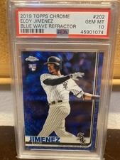 2019 Topps Chrome Eloy Jimenez Blue Wave Refractor/75 PSA 10 *SUPER PRISTINE*
