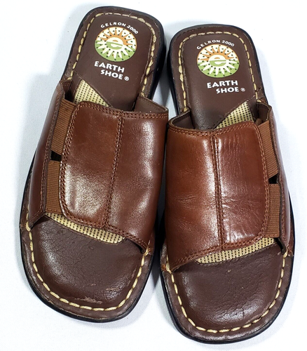 Earth Shoe Gelron 2000 Brown Leather Upper Sandal Shoes Size 5 1/2 | eBay