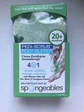 Spongeables Pedi-Scrub 2 oz. Foot Buffer with Citron-Eucalyptus Sealed in Box