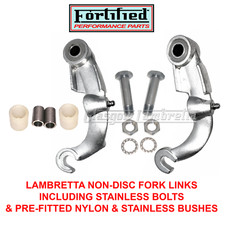 Lambretta Series 2 & 3 Li  FORK LINKS + STAINLESS BOLTS Non-Disc Drum Brake Type