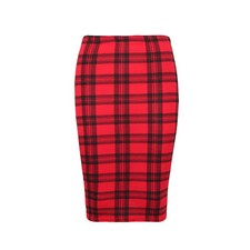 WOMEN MIDI SKIRT BODYCON PENCIL OFFICE PRINTED HIGH WAIST TUBE PLUS SIZE