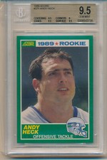 1989 Score Football Andy Heck (Rookie Card) (#271) BGS9.5 BGS. rookie card picture