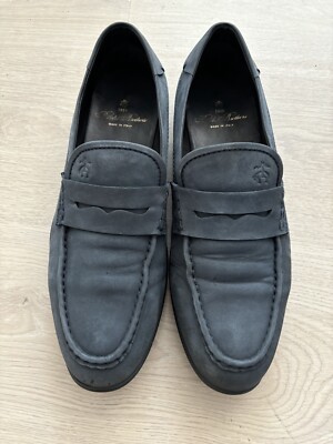 Brooks Brothers Mens Black Suede Penny Loafers 8.5 Italy Made Brooks Brothers Loafer Suede Casual Shoes for Men for sale  main image 4