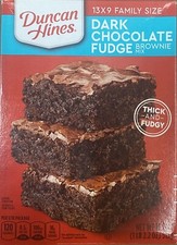 Duncan Hines DARK CHOCOLATE FUDGE Baking Brownie Mix 13X9 FAMILY SIZE 18.2oz Box