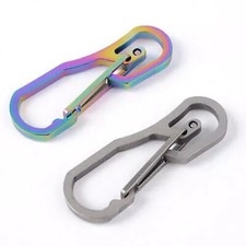 Titanium Carabiner Snap Key Chain Ring Clip Outdoor Buckle Hook EDC Keychain