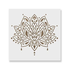 Sacred Lotus Flower Stencil - Durable & Reusable Mylar Stencils