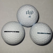 24 Vice Tour White Used Golf Balls - 5A Mint Grade AAAAA - Free Shipping