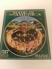 Ceaco Made In America Holiday Parade 517 Piece Round Jigsaw Puzzle 20" Brand New