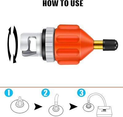 Adaptateur De Pompe KAYEF Pour SUP, Pagaie, Canoë, Kayak – Valve Standard, Orange, Robuste