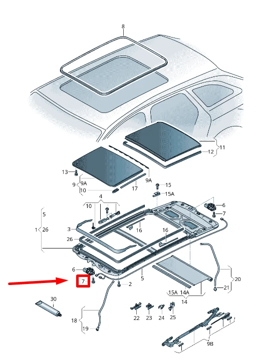 PORSCHE MACAN 95B Sunrof Motor Hardware Kit 8K9898057B 8K9.898.057  
