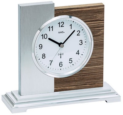 AMS 5143 Horloge De Table Classique Radio-Pilotée En Laiton - Design Élégant Forêt-Noire