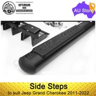 To suit Jeep Grand Cherokee 2011-2022 with Black 4" Running Boards Side Steps