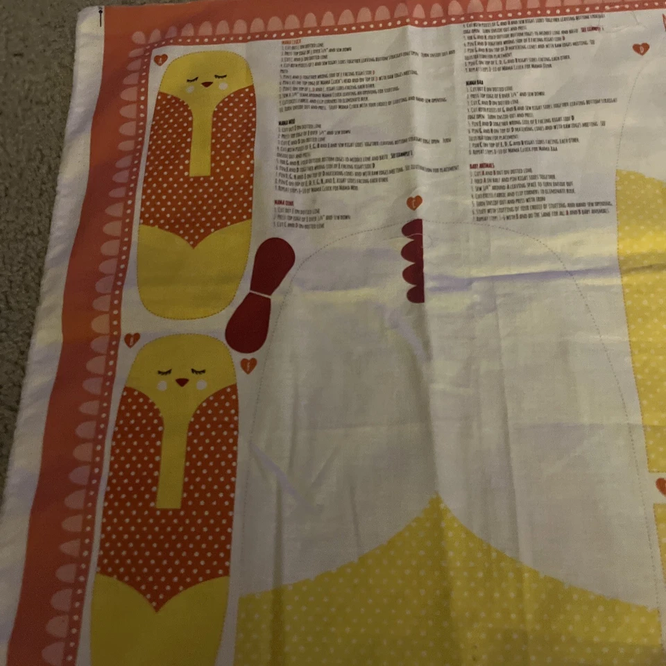 MAMA PIG CHICKEN and BABY Toy Animals to sew 100% Cotton Fabric Panel - Image 4 of 4