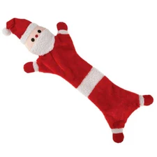 Zanies Festive Unstuffies Santa dog pet Puppy Santa Holiday  Squeeze Toy