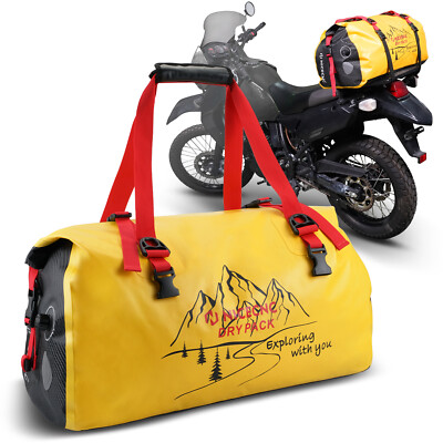 66L Motorrad Trocken Duffel Tasche Wasserdicht Schwanz Gepäckrolle Tasche  Gelb