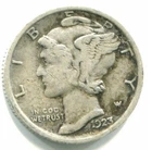 1923 SILVER MERCURY DIME !! Full Fasces !!