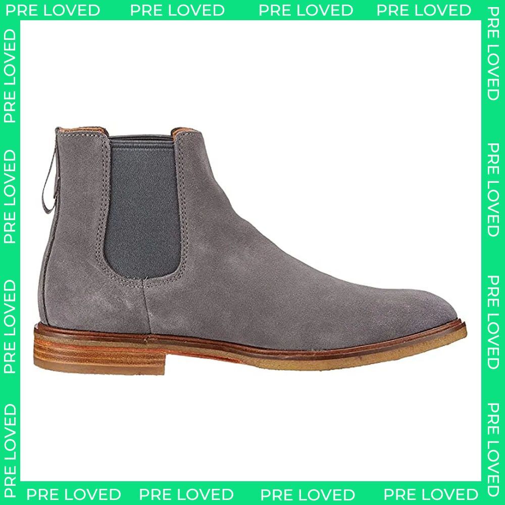 Clarks Men\'s Clarkdale Gobi Chelsea Boot, Taupe Suede, Size 11 Clarks Clarkdale Gobi 26144704 Mens Gray Suede Slip On  main image 3
