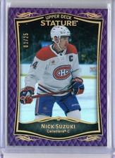 2023-24 Upper Deck Stature Nick Suzuki Purple #12 1/25 Montreal Canadiens