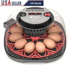 12-24 Egg Incubator with Humidity Display Egg Candler Automatic Egg Turner