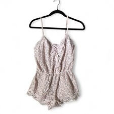 Victoria Secret Floral Babydoll Lace Teddy Romper Romantic Pink XS