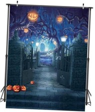 Halloween Haunted Forest Backdrop Halloween Kids Party Banner Decor Scary 5x7ft