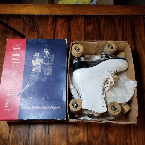 Vtg Chicago Roller Skates Women's Size 8 White with Original Box Retro RZK - Picture 19 of 24