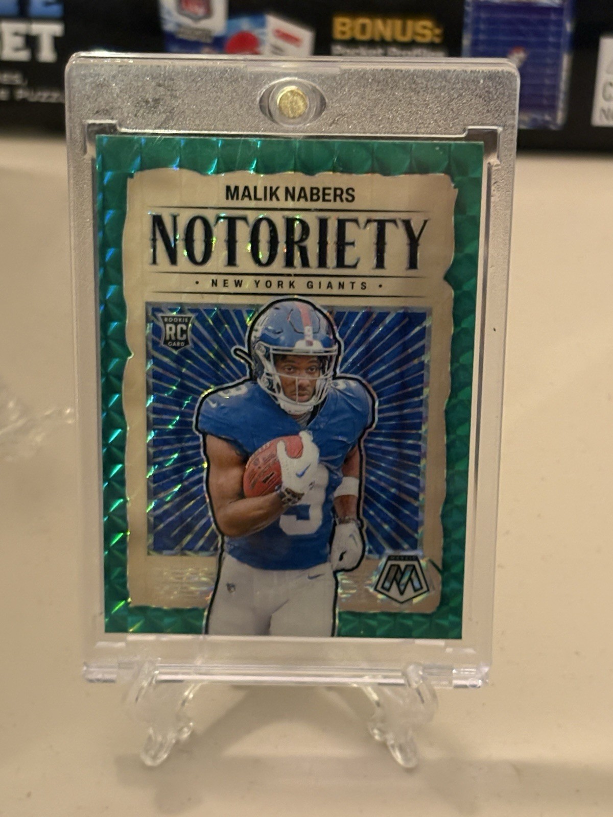 2024 Panini Mosaic - Notoriety Malik Nabers #23 Green Mosaic Prizm (RC)