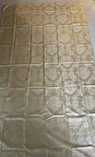 Banquet Length 60" x 102" Damask Tablecloth in Gold Satin Finish No Napkins