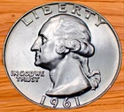1961 Washington Quarter (AU) 90% Silver